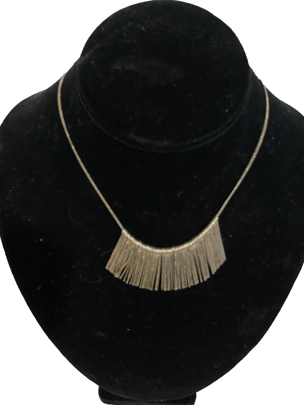 Vintage 70's Mid-Century Modern 16 inch Necklace Metal Dangles Choker Style